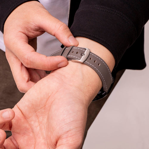 Fossil Gen 5 'ein Push' Leder-Armband (grau)