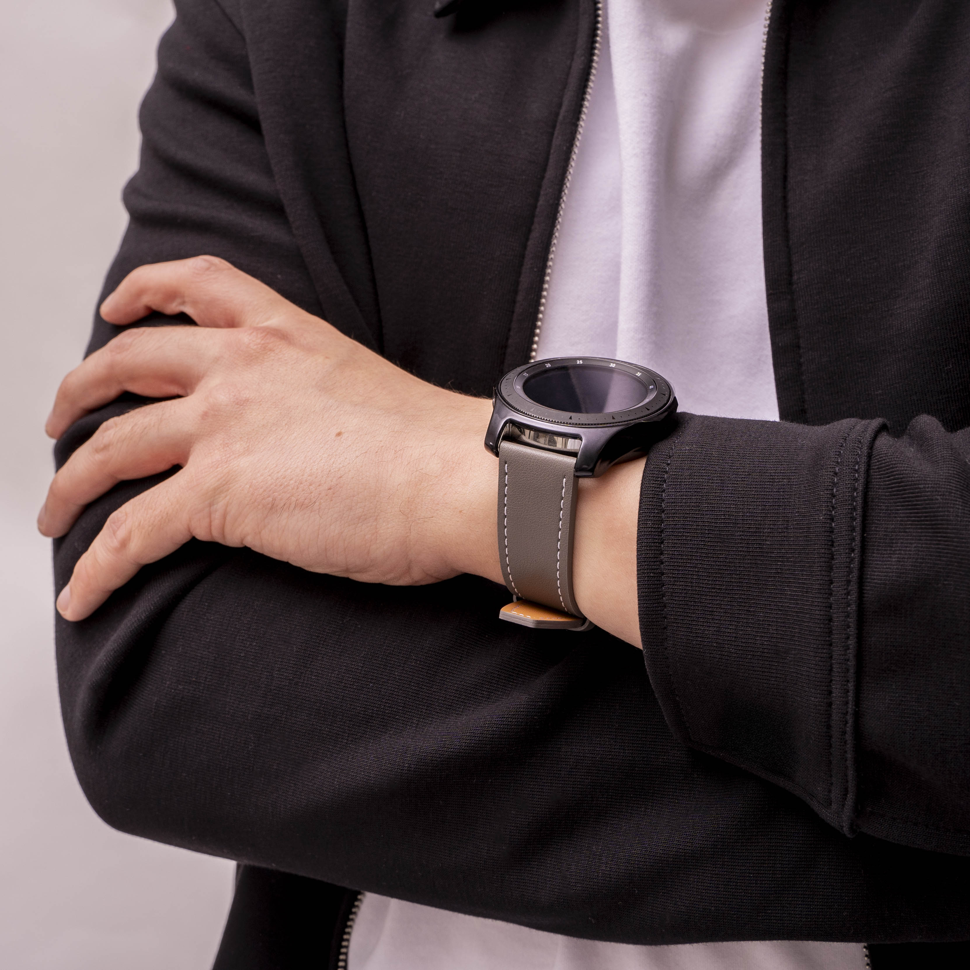 Amazfit Cheetah (Pro) 'One Push' Leder-Armband (grau)