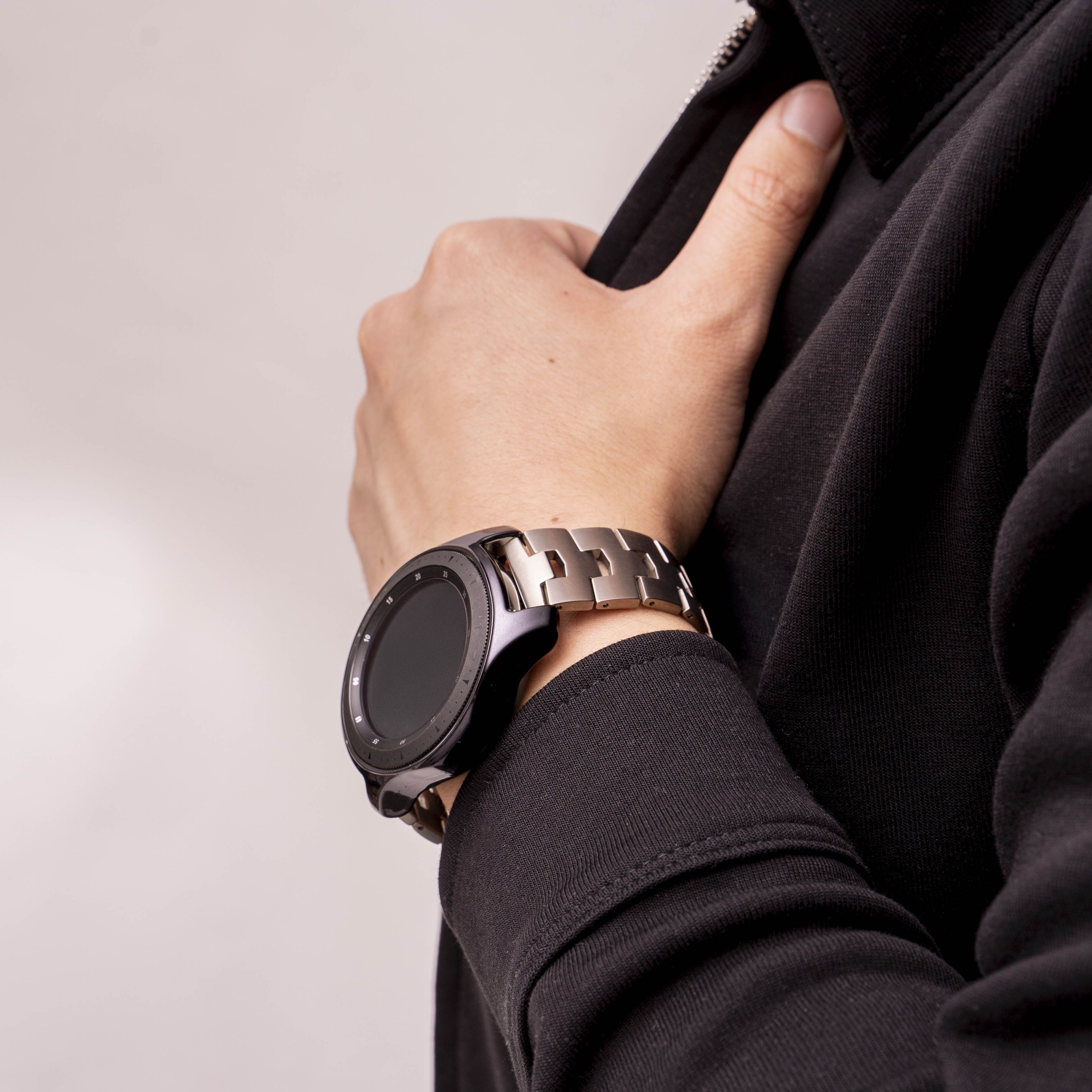 Fossil Gen 5 Titanium Grain Strap (Flat Clasp) (Silver)