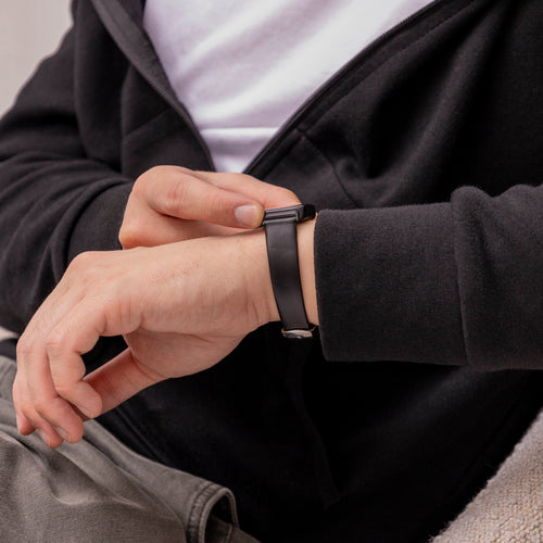Huawei Band 8 Leder Armband (Schwarz)