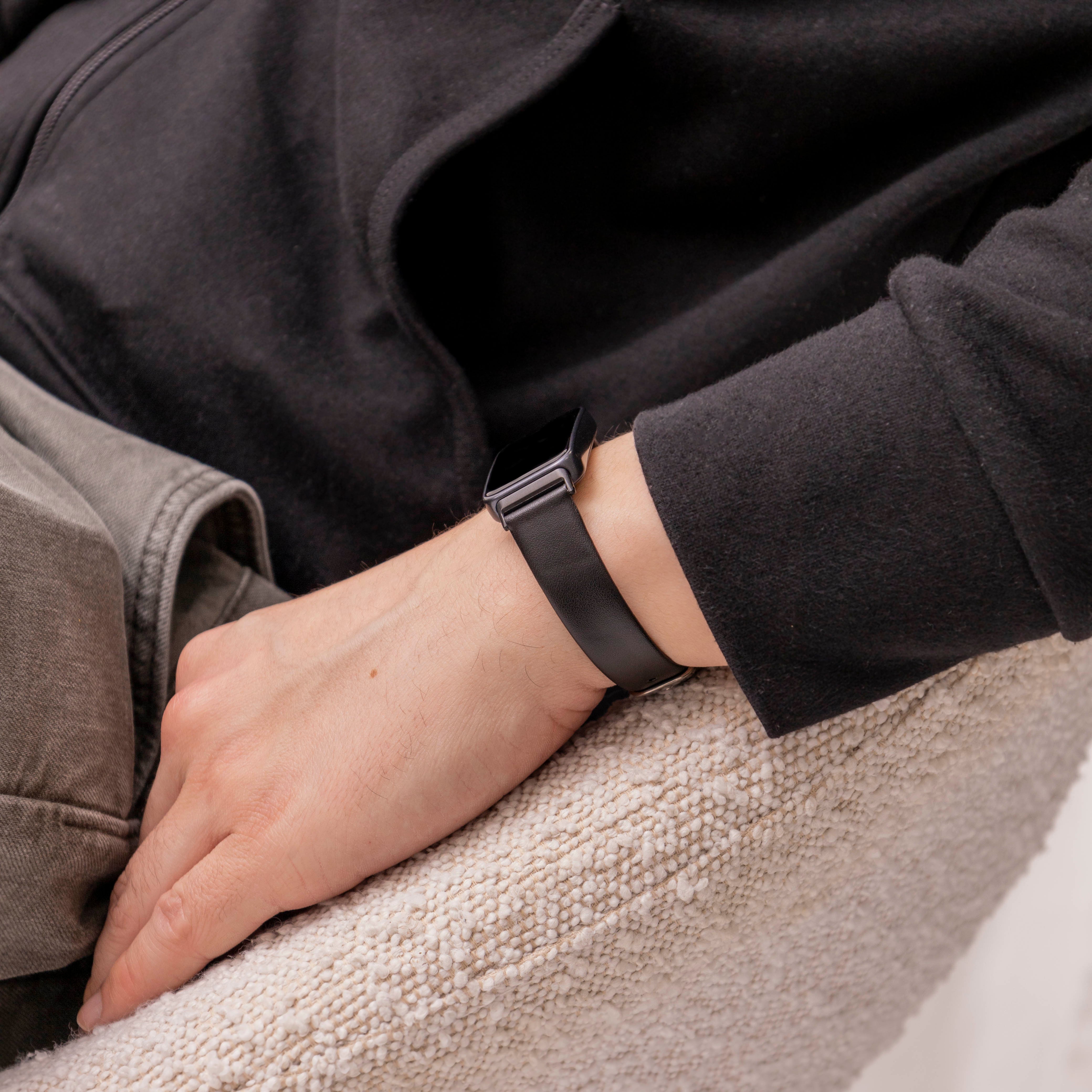 Huawei Band 8 Leder Armband (Schwarz)