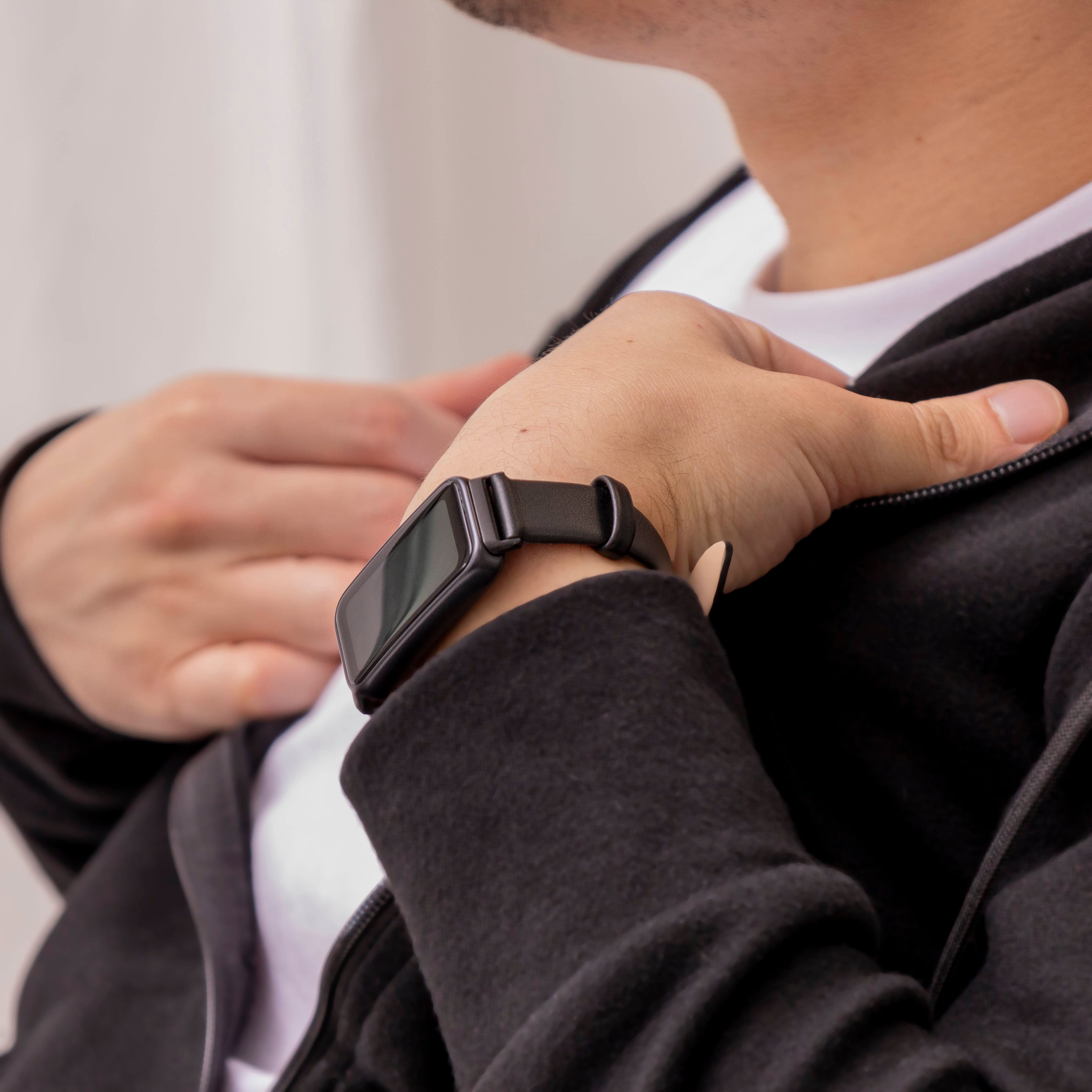 Huawei Band 8 Leder Armband (Schwarz)