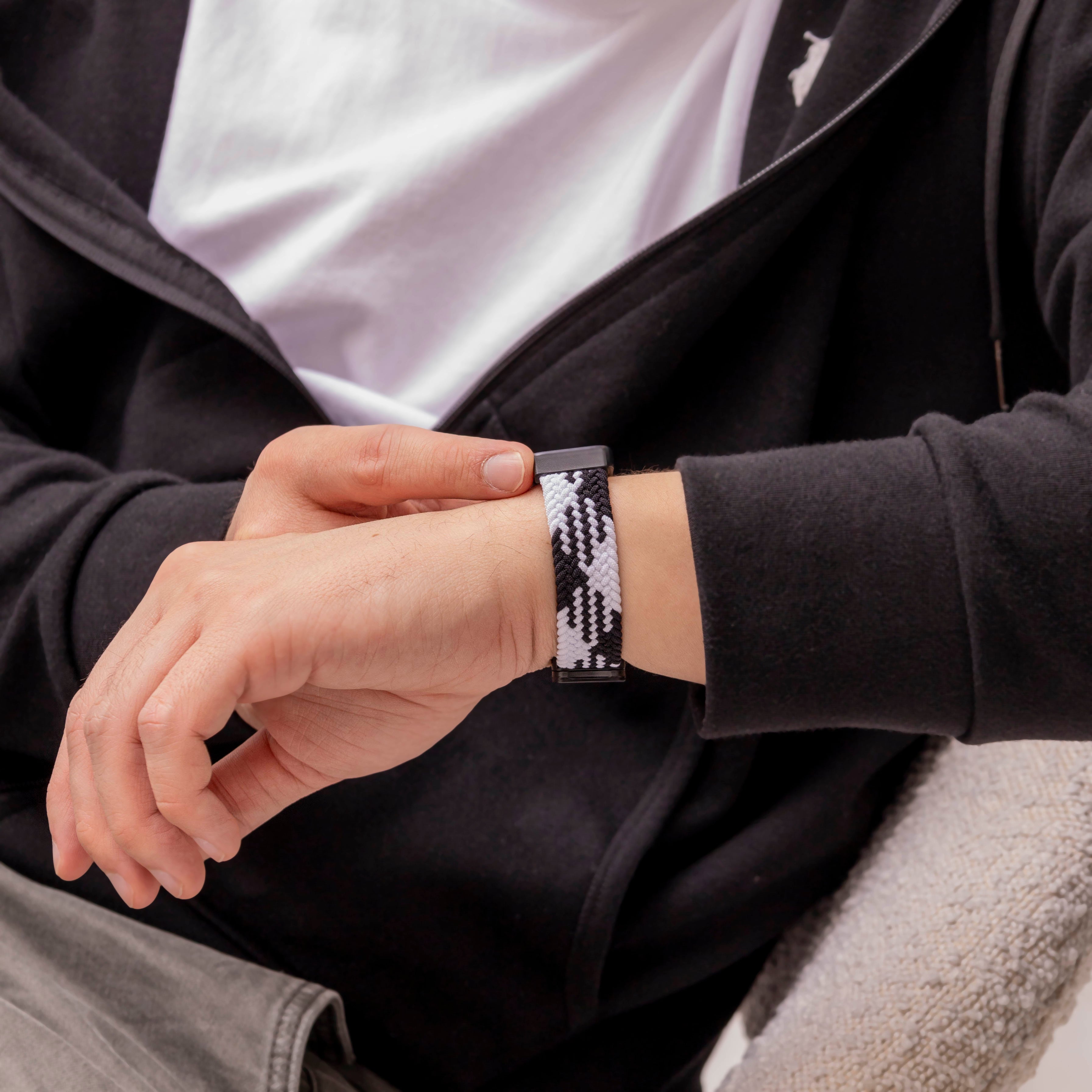 Huawei Band 8 Geflochtenes Armband (Mandala Schwarz)