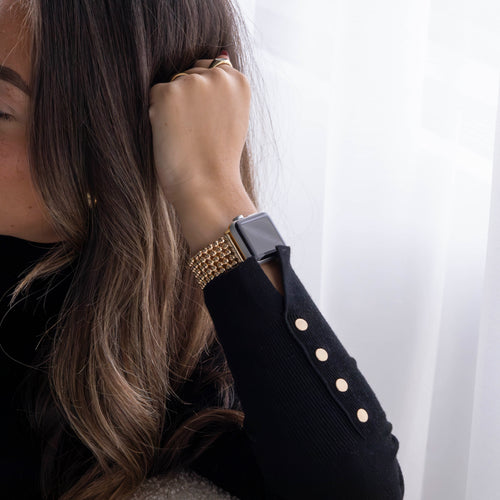 Apple Watch Stahlperlenarmband (Gold)