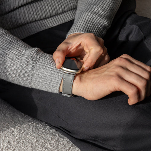 Fitbit Versa 3 Lederarmband (Grau)