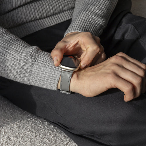 Fitbit Versa 3 Lederarmband (Grau)