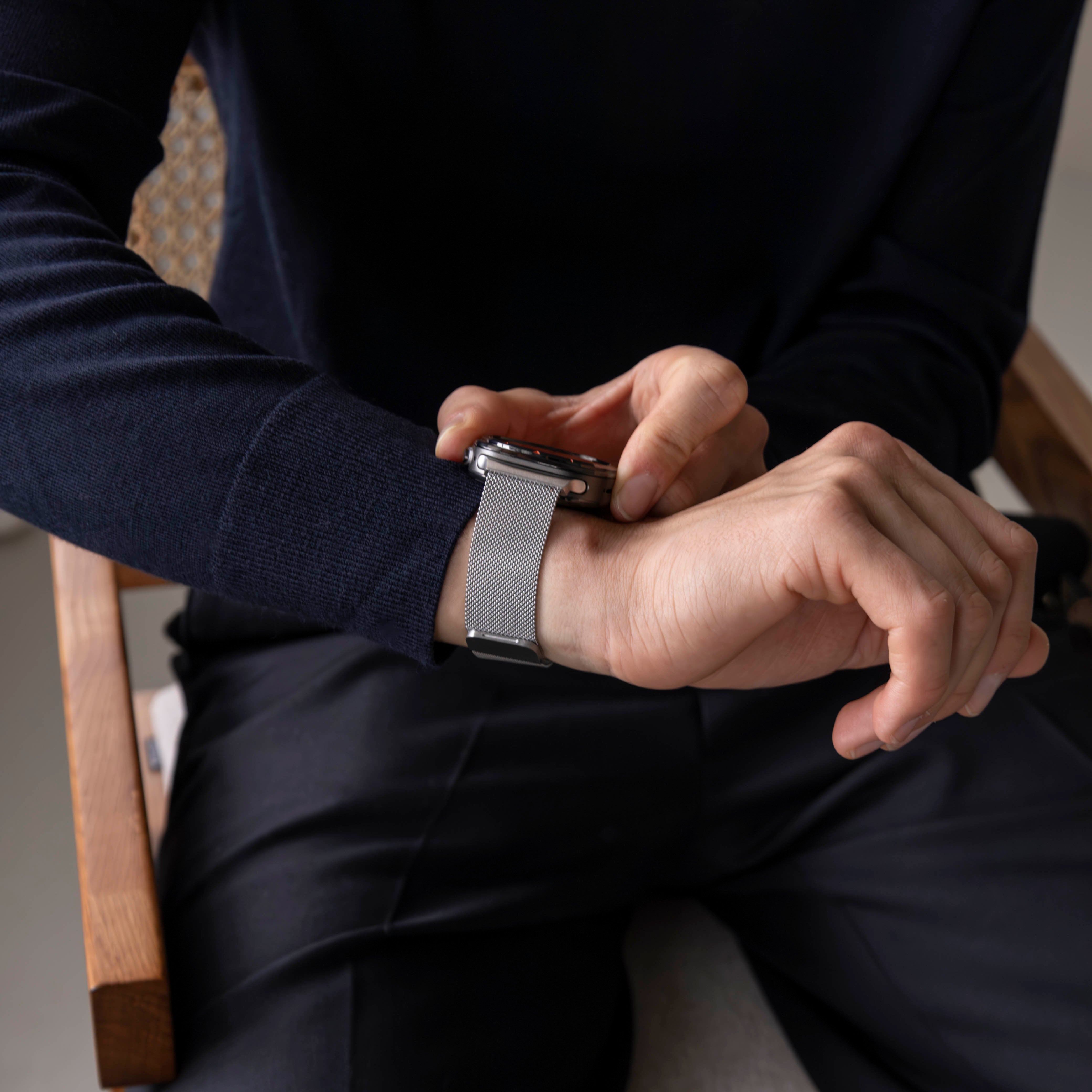 Bandz Samsung Galaxy Watch Ultra Milanese Loop Strap (Silver)