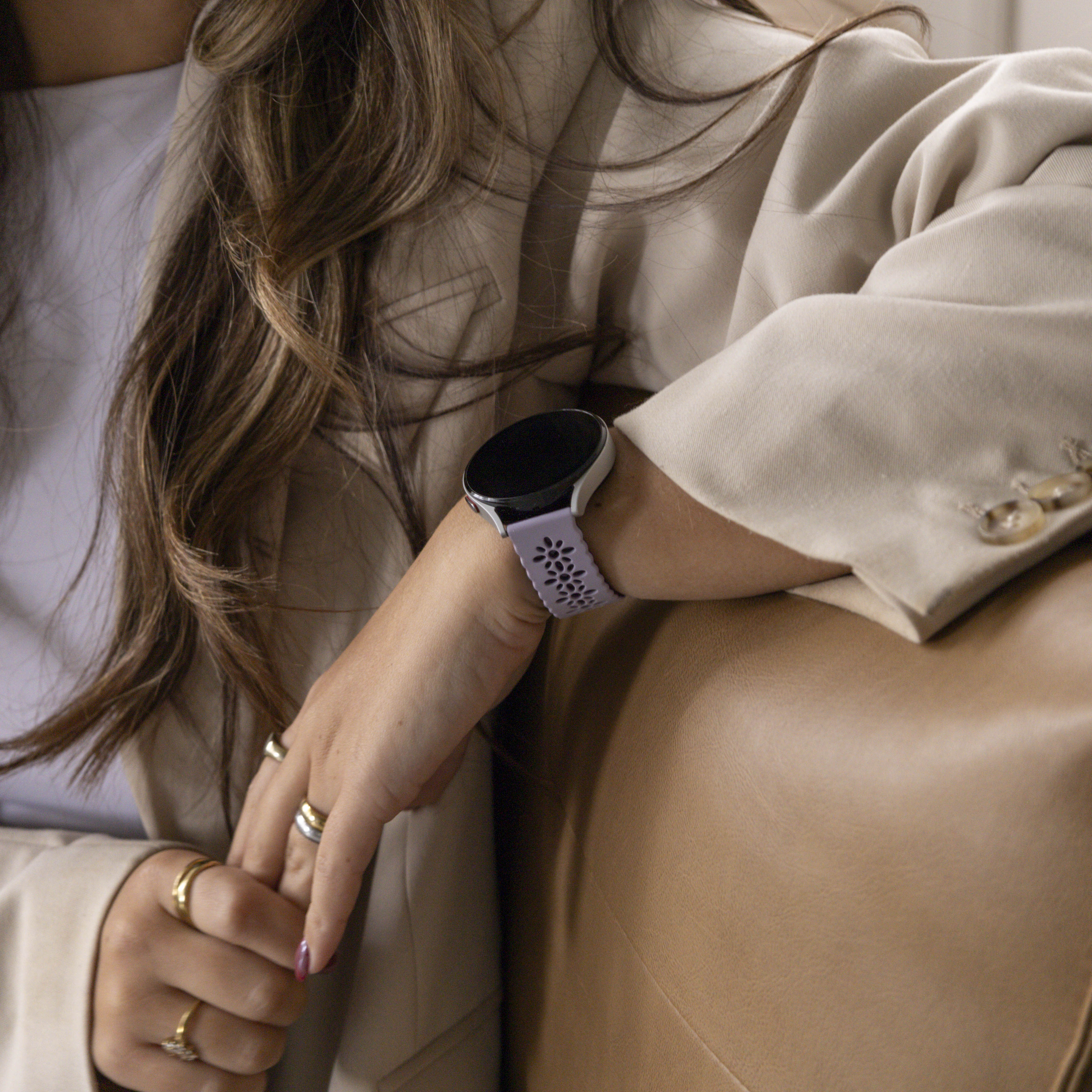 Huawei Watch GT 3 42mm Gemustertes Silikonarmband (Flieder/Lila)