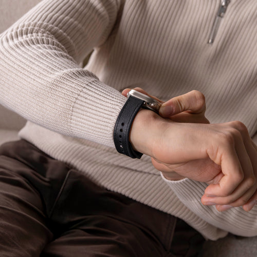 Apple Watch Ultra Hybrid Leather Strap (Black)