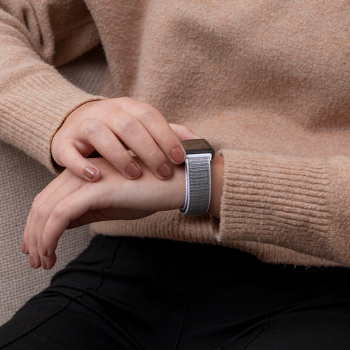 Samsung Galaxy Fit 3 Nylonarmband (Weiß-Grau)