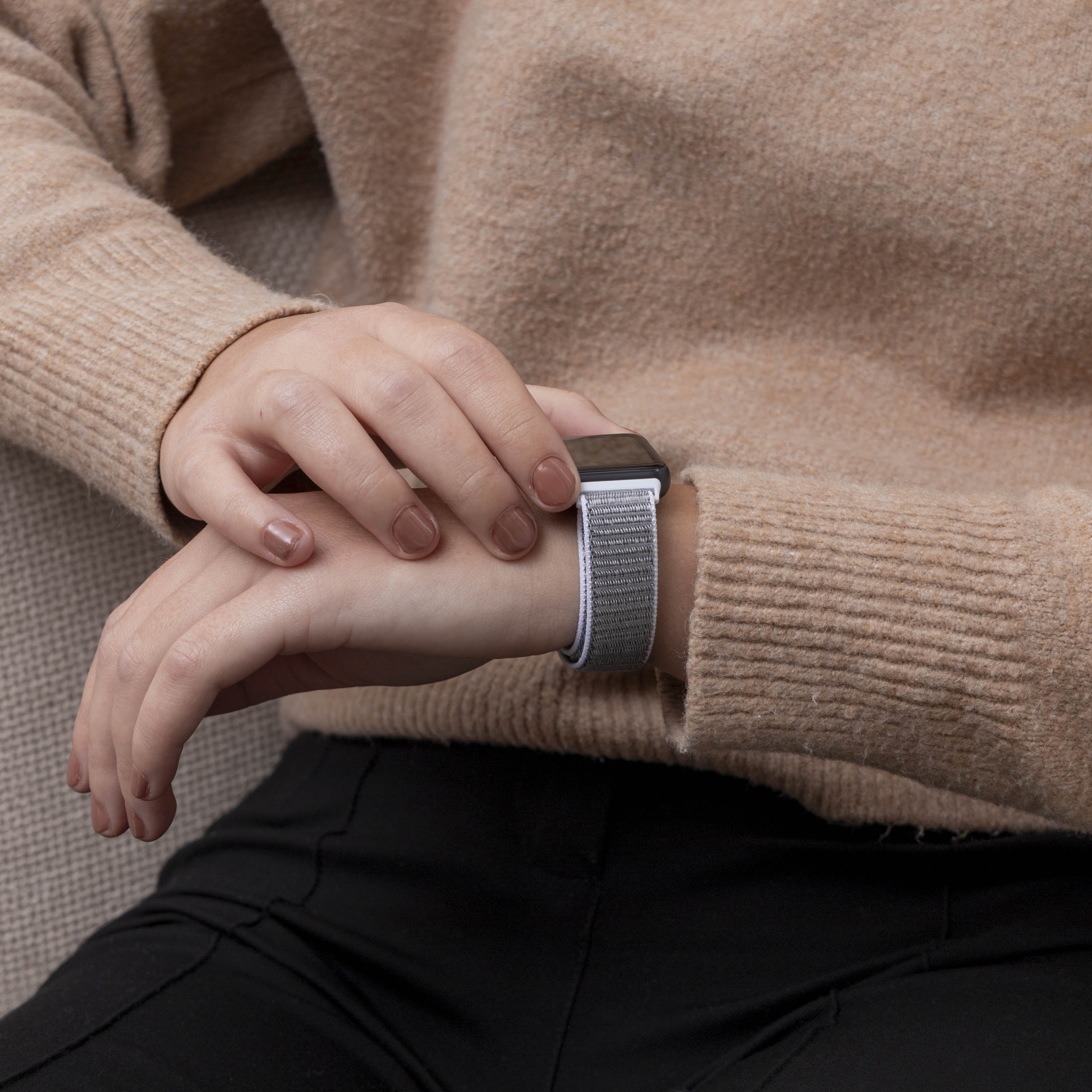 Samsung Galaxy Fit 3 Nylonarmband (Weiß-Grau)