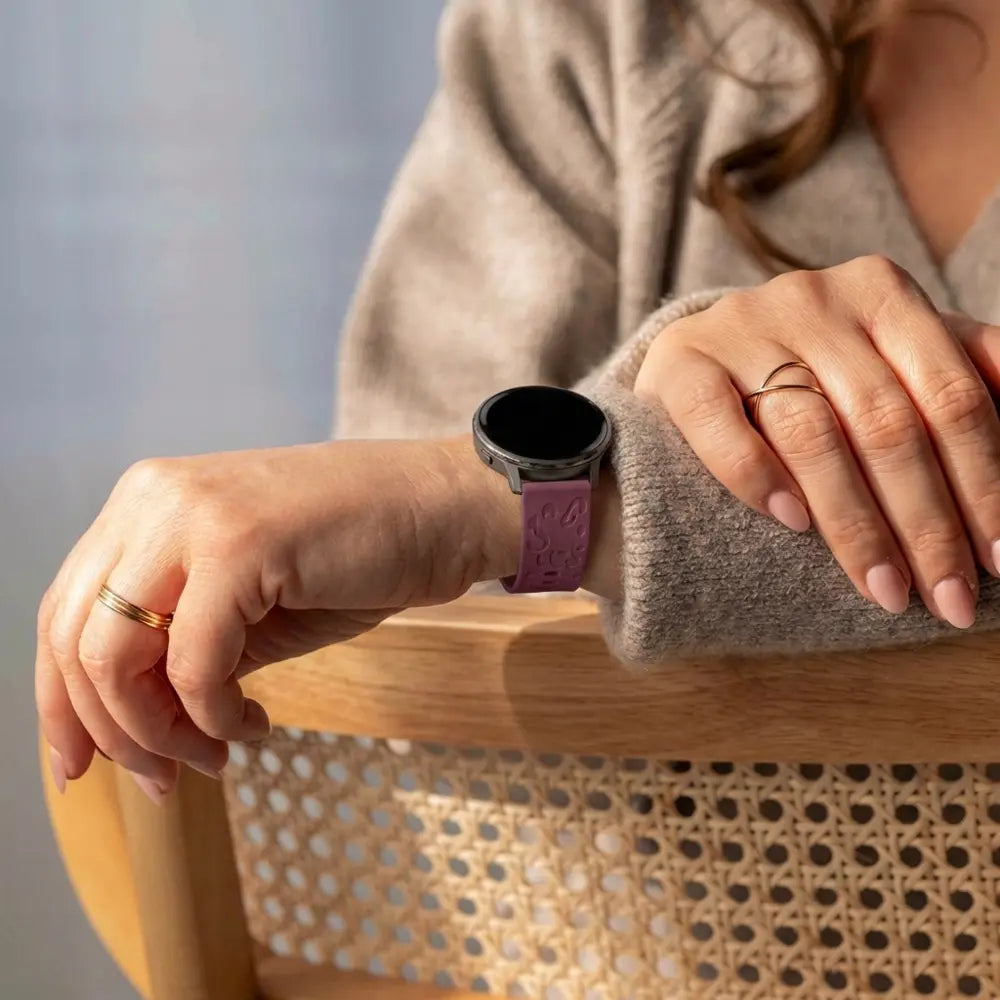 Bandz Garmin Approach S12 Silikonarmband 'Leopard' (Weinrot)