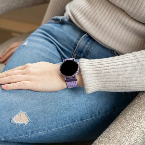 Bandz Samsung Galaxy Watch Active geflochtenes Nylonarmband (Lila)