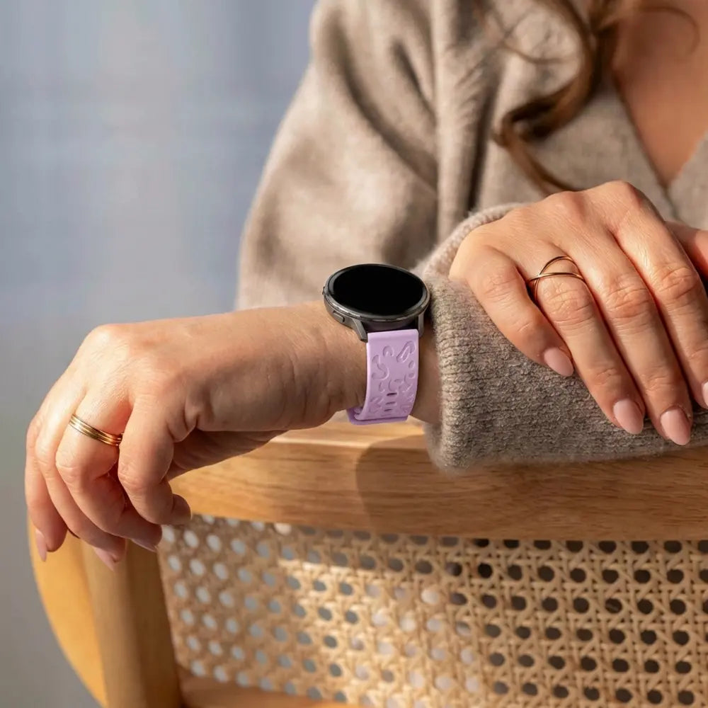 Bandz Garmin Vivoactive 6 Silicone Strap 'Leopard' (Light Purple)