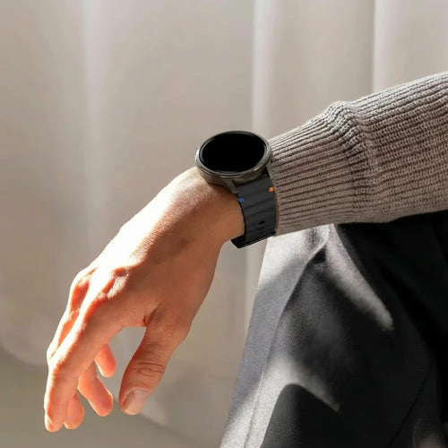 Bandz Garmin Vivoactive 4s Silikonarmband 'Wave' (Schwarz)