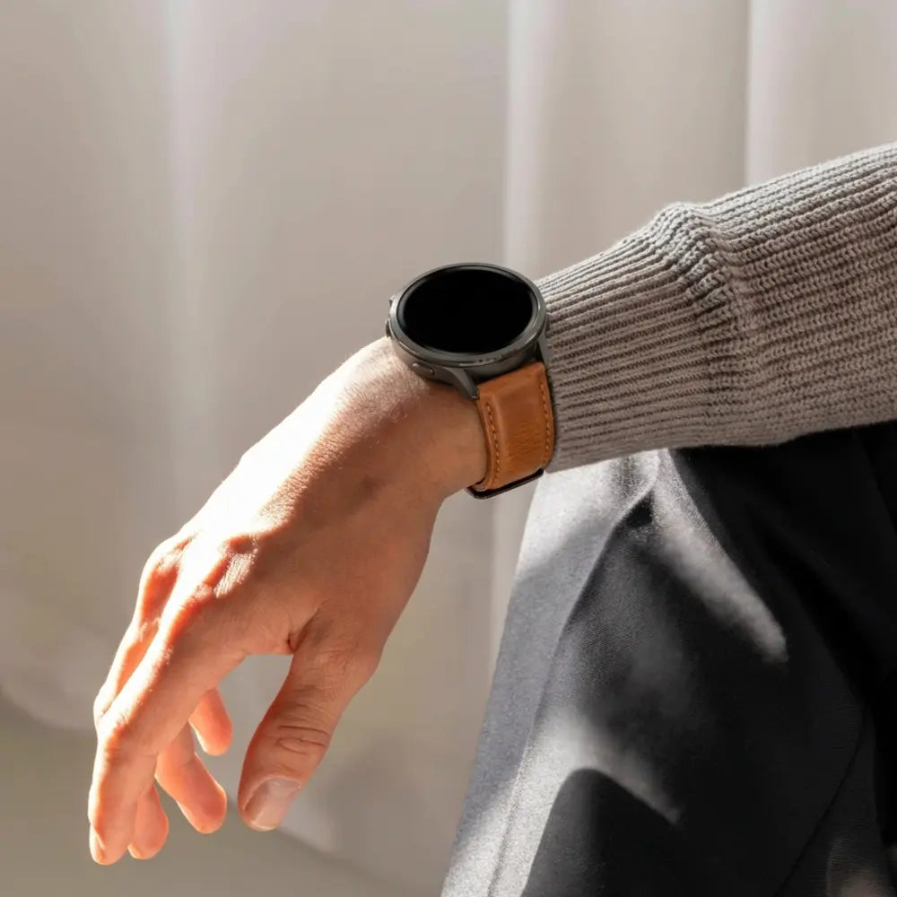 Bandz Garmin Forerunner 645 Leather Strap 'Classic' (Brown)