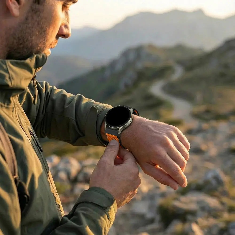 Bandz Coros Pace 2 Alpine Nylonarmband (Schwarz/Orange)