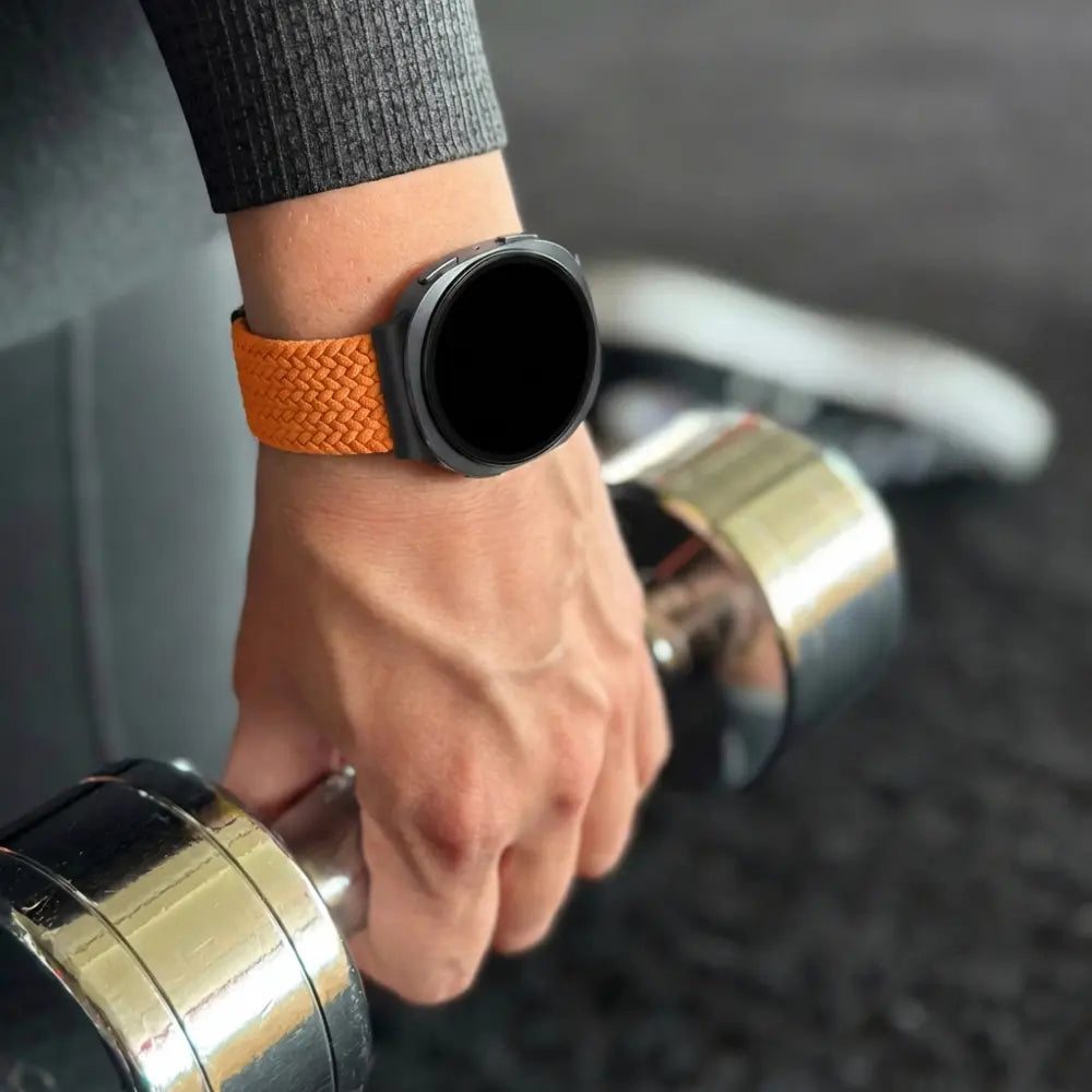 Bandz Samsung Galaxy Watch 8 Classic Magnetisches Geflochtenes Armband (Orange)