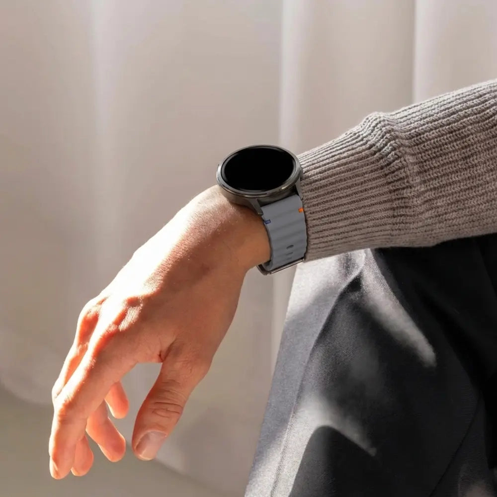 Bandz Garmin Venu 4 - 45mm Silikonarmband 'Wave' (Dunkelgrau)