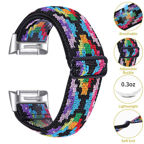Fitbit Charge 6 Elastisches Armband (Farbenfroh)