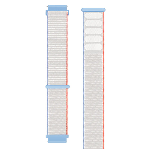 Nylon Strap, milk white, laid flat, separate parts, direct top view
