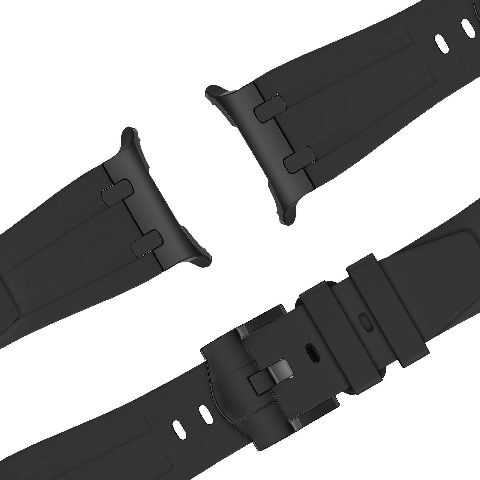 Bandz Samsung Galaxy Watch Ultra Silikonarmband 'Luxe Liquid' (Schwarz mit Schwarz)