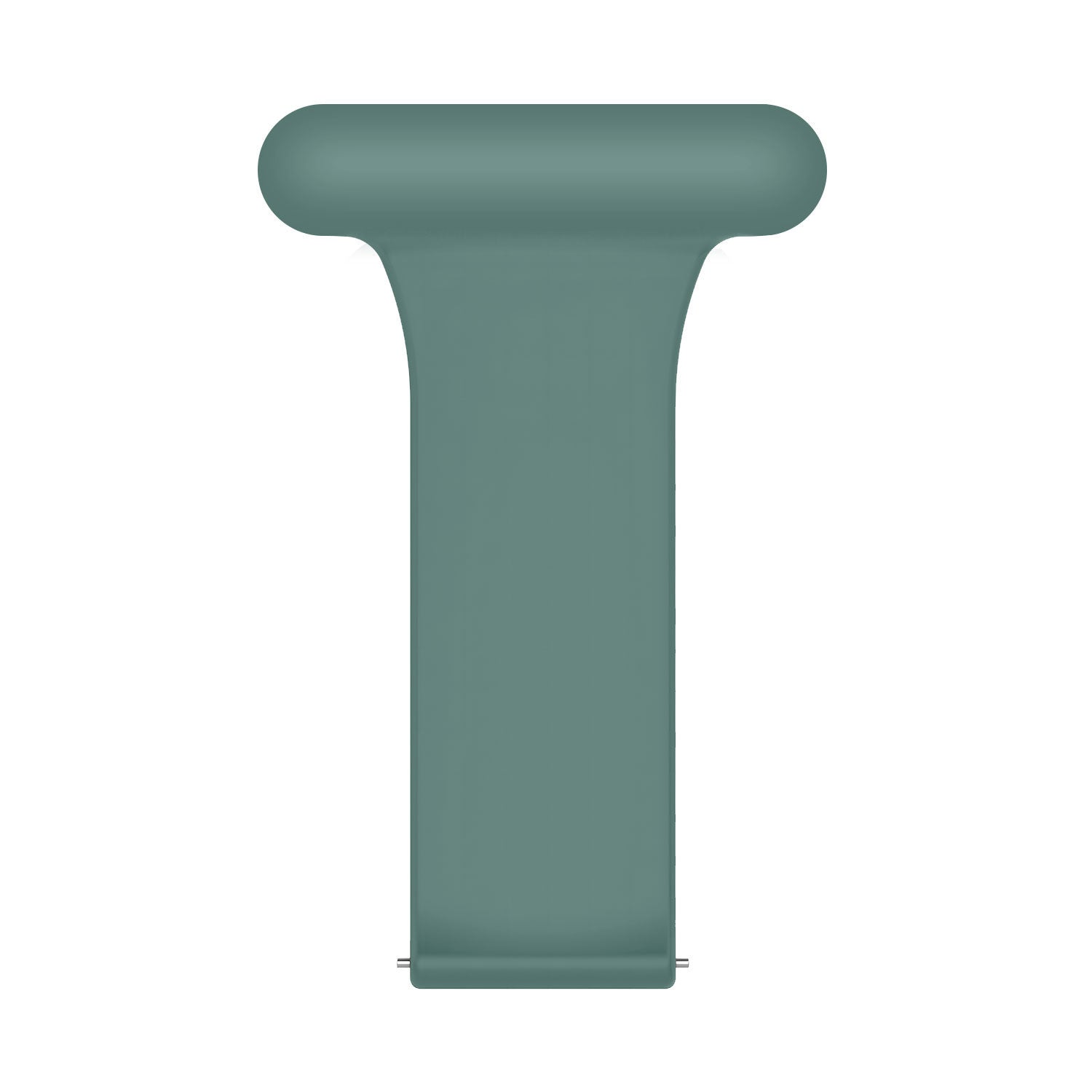 Silicone Nurse Fob, green, laid flat, separate parts, direct top view