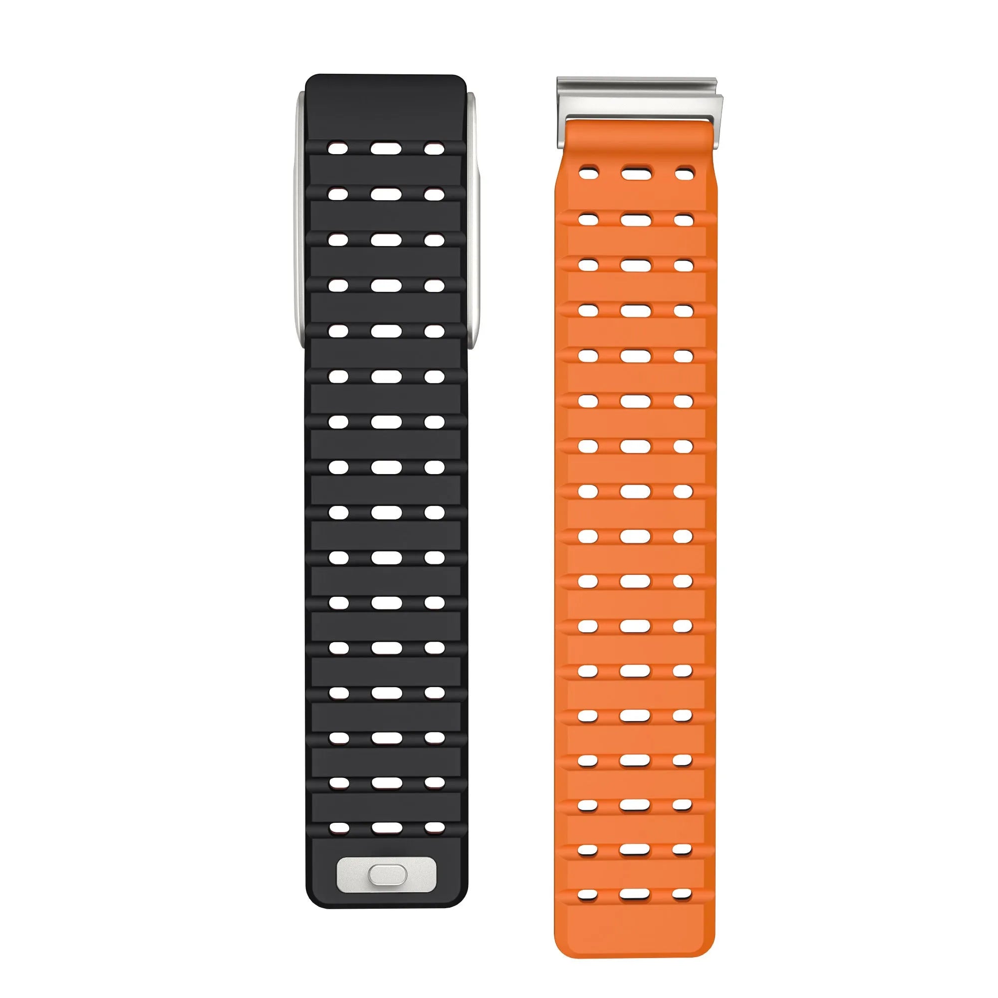Kompatibel mit Whoop MG magnetisches Silikonarmband (Schwarz/Orange)