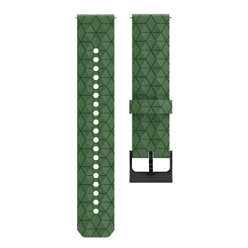ICE Smart TKS Rectangular 1.41 Silicone Strap Hexagons (Army Green)