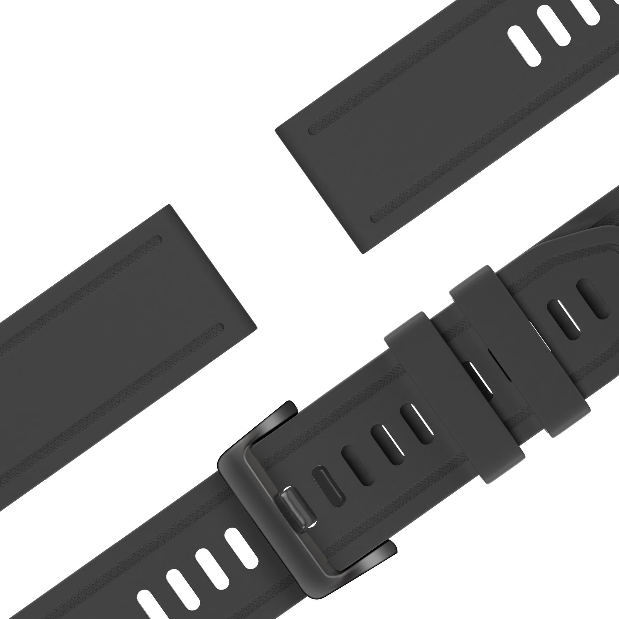 Bandz Garmin Descent Mk2S Silikonarmband mit Schnalle (Schwarz)