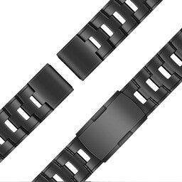Bandz Garmin Instinct 3 - 50mm Titanium Link Strap (Black)