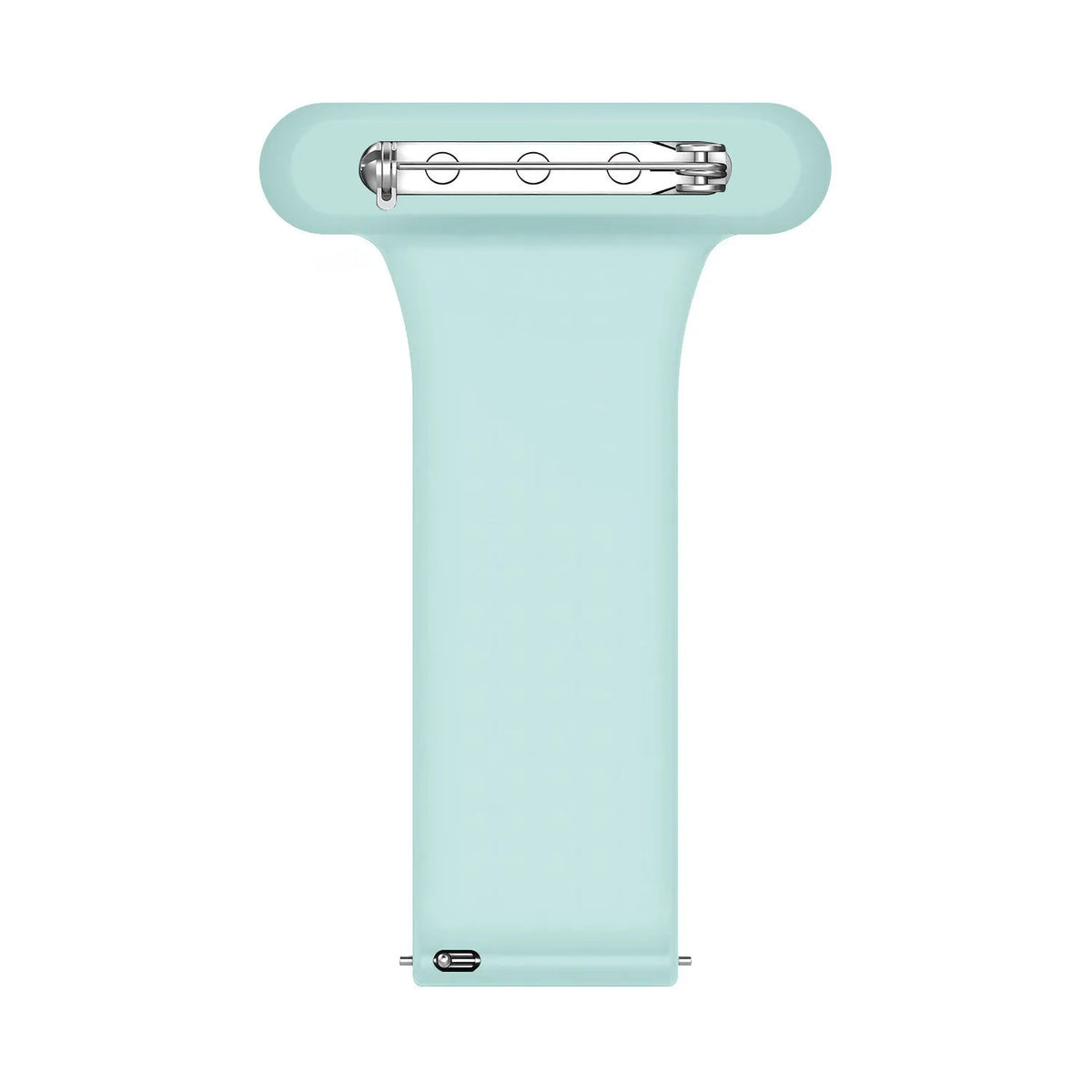 Silicone Nurse Fob, light green, laid flat, separate parts, direct top view