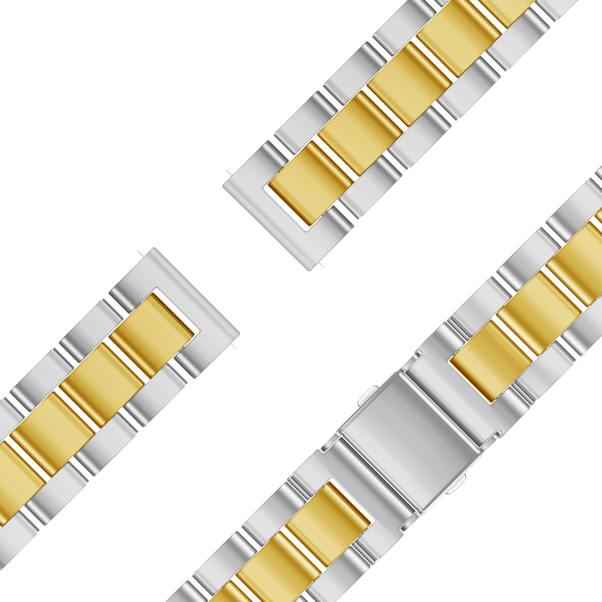 Bandz Pebble Round 2 - 14mm Stahlarmband 'Classic' (Silber/Gold)