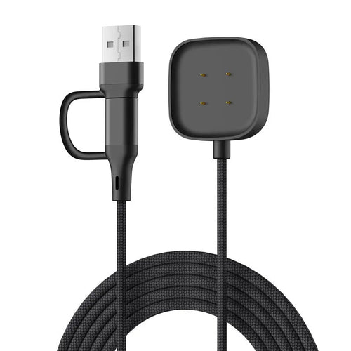 Strap-it USB-A & C 2in1 Braided Fitbit Versa 4 Charger