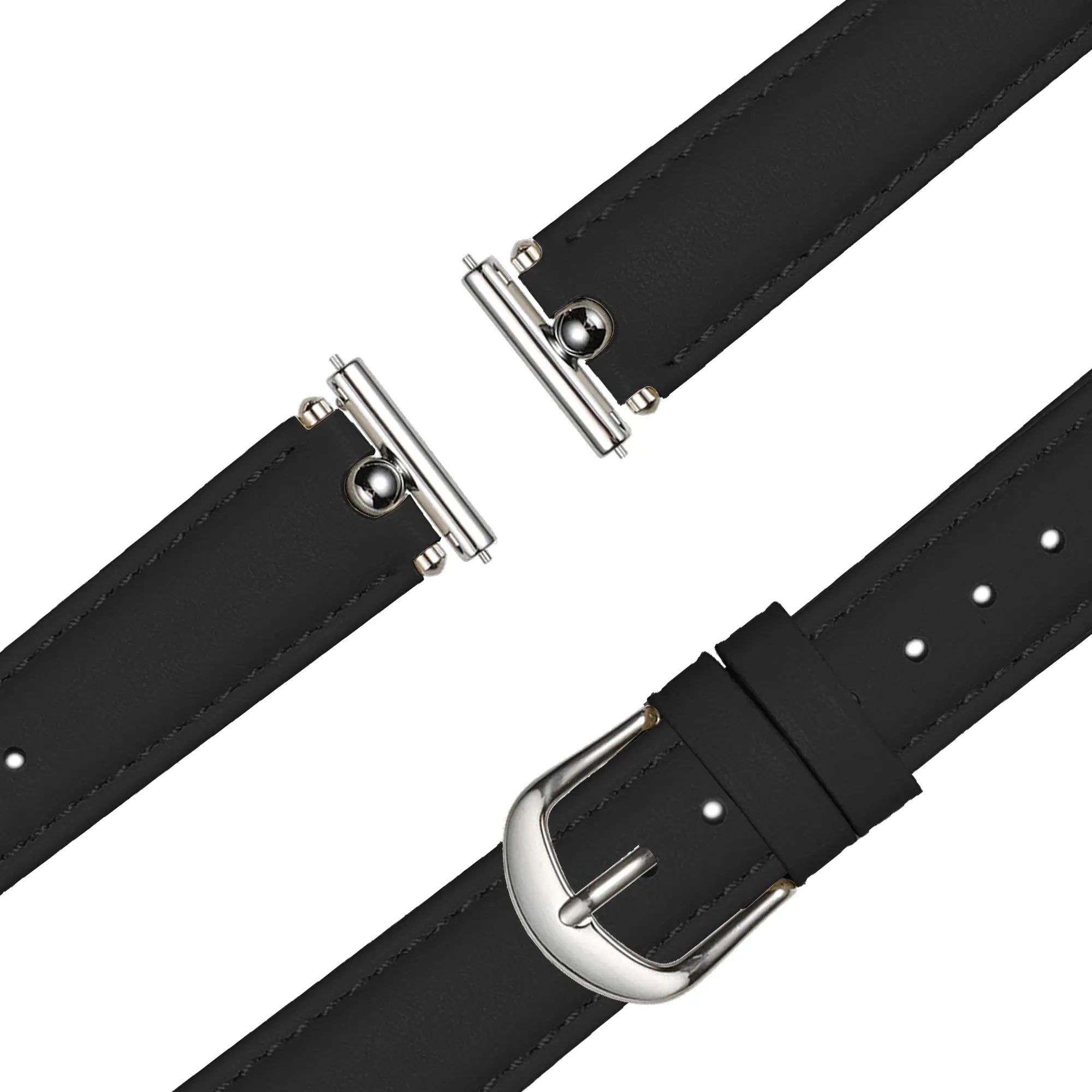 Bandz Amazfit Active 3 Premium Lederarmband 'Bullet' (Schwarz)