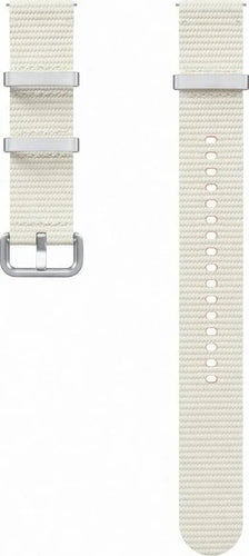 Nylon Athleisure Strap, cream, laid flat, separate parts, direct top view