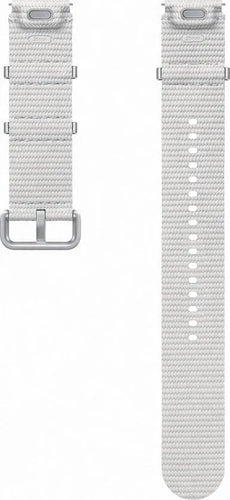 Nylon Athleisure Strap, silver, laid flat, separate parts, direct top view