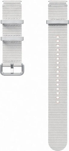 Nylon Athleisure Strap, silver, laid flat, separate parts, direct top view