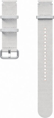 Nylon Athleisure Strap, silver, laid flat, separate parts, direct top view