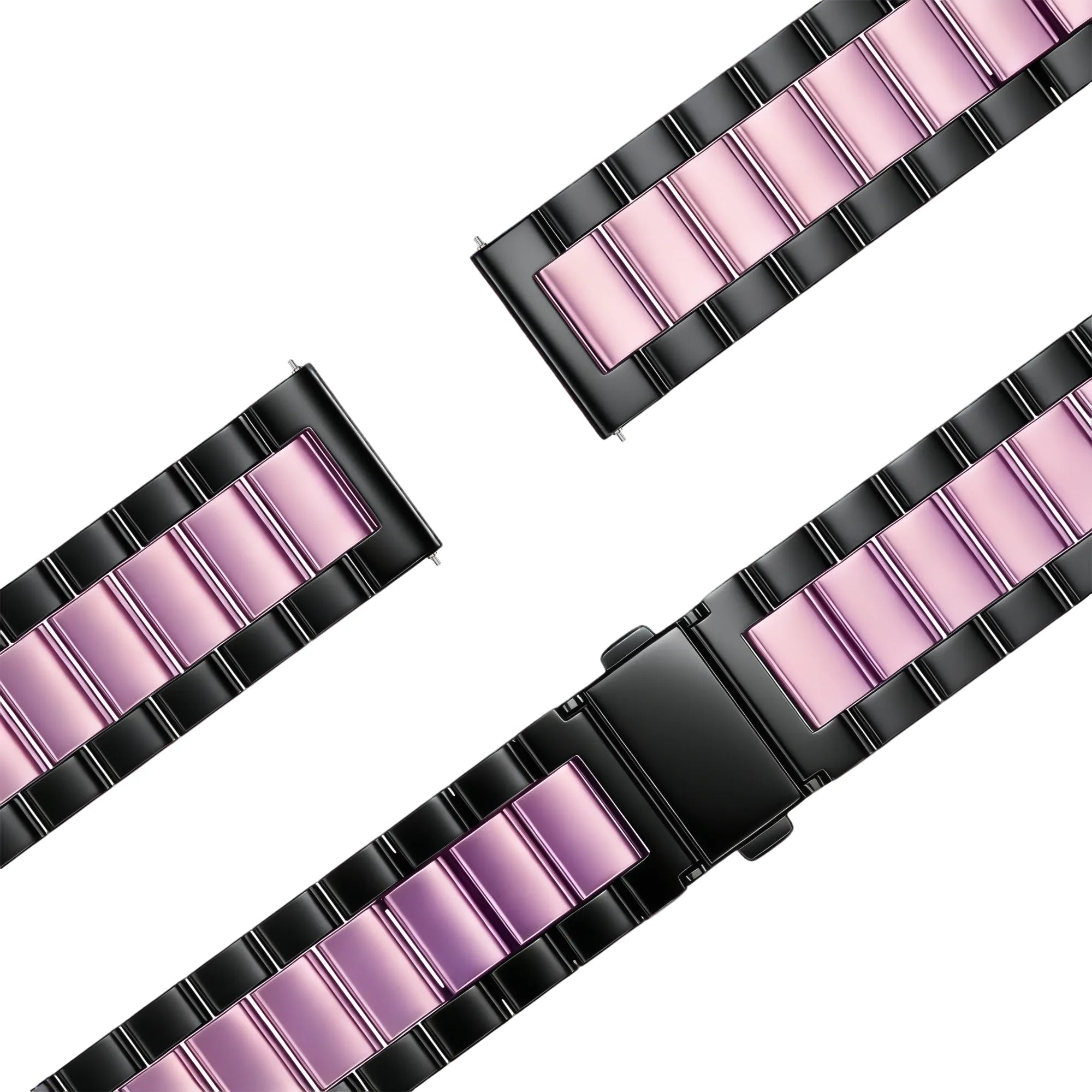 Bandz Garmin Vivomove 3s Stahlarmband 'Classic' (Schwarz/Rosa)