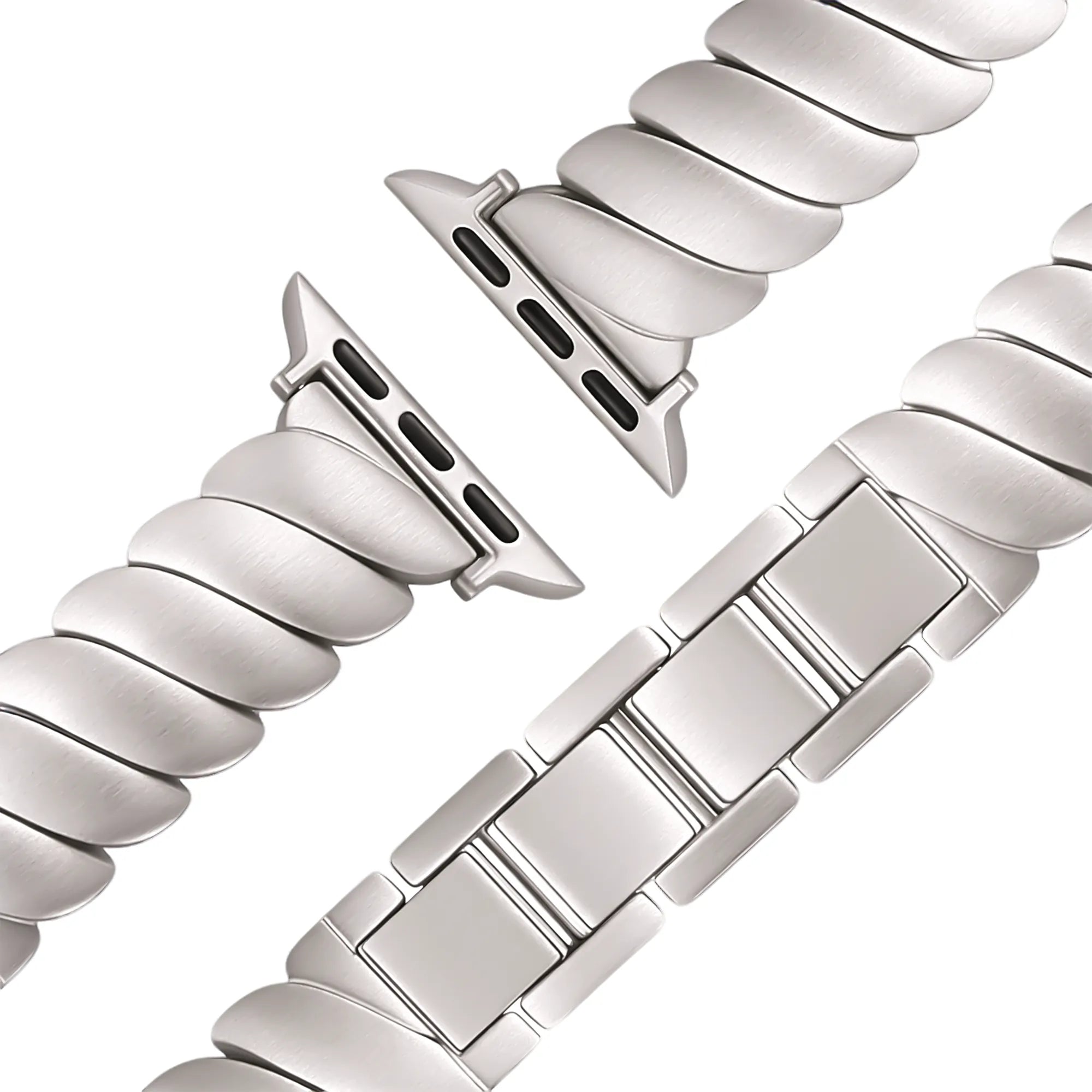 Bandz Apple Watch Premium Metallarmband 'Twisted' (Polarstern)