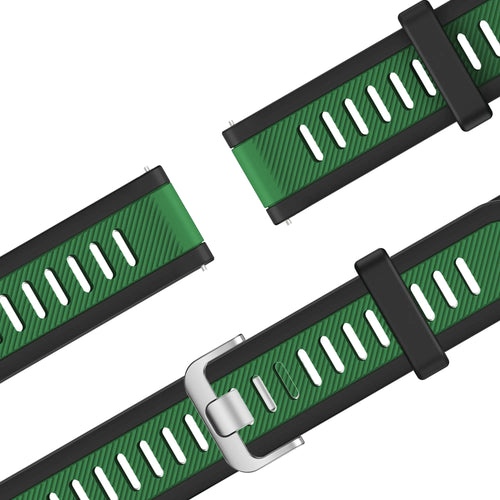 Bandz Garmin Venu SQ 2 Dual Buckled Sport Strap (Black/Green)