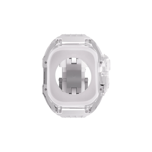 Reqior Apple Watch 45mm Polymer Hülle mit integriertem Gummi-Armband (Transparent)