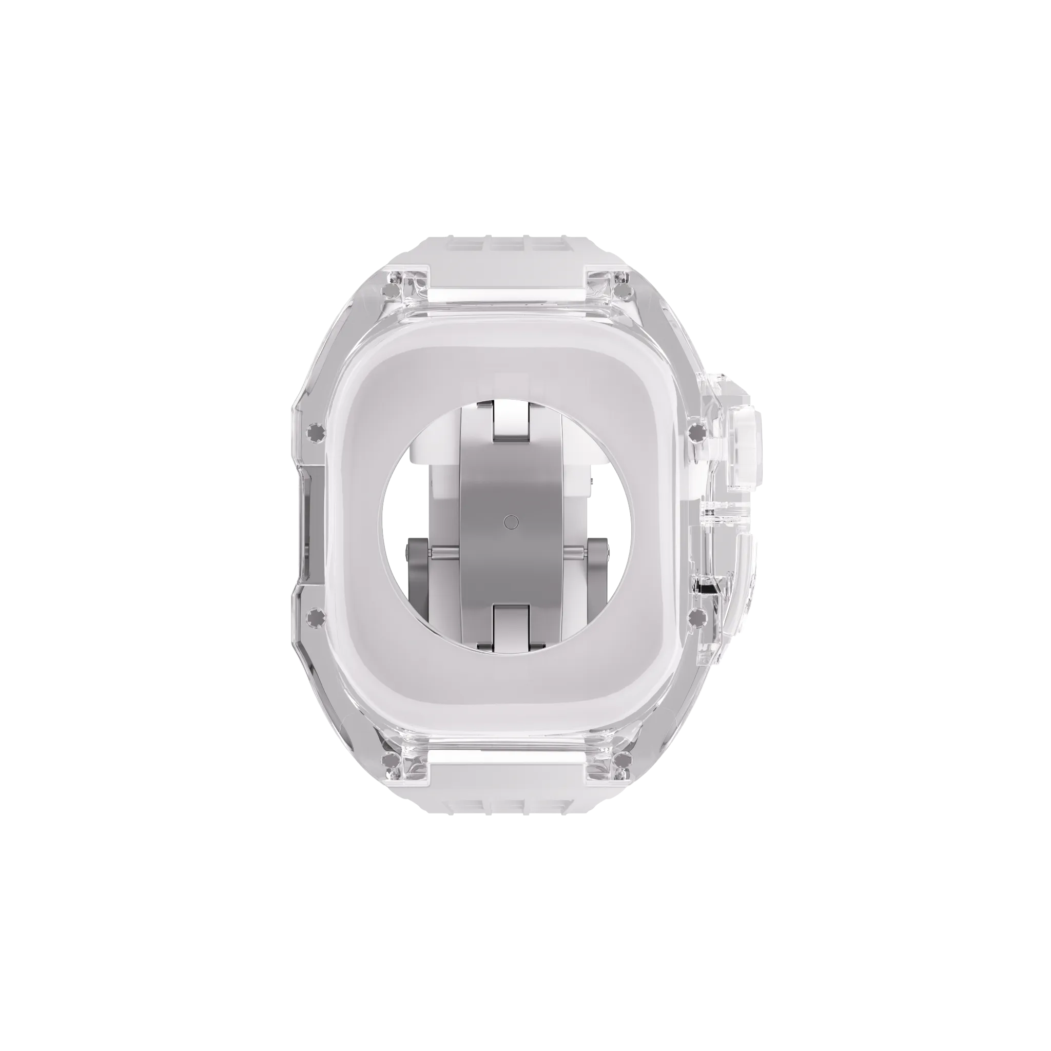 Reqior Apple Watch 45mm Polymer Hülle mit integriertem Gummi-Armband (Transparent)