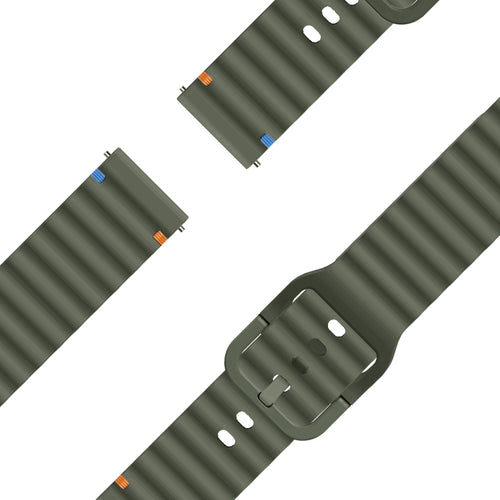 Bandz Garmin Bounce 2 Silicone Strap 'Wave' (Army Green)