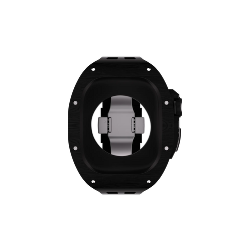 Reqior Apple Watch 45mm Polymer Hülle mit integriertem Gummi-Armband (Ruß)