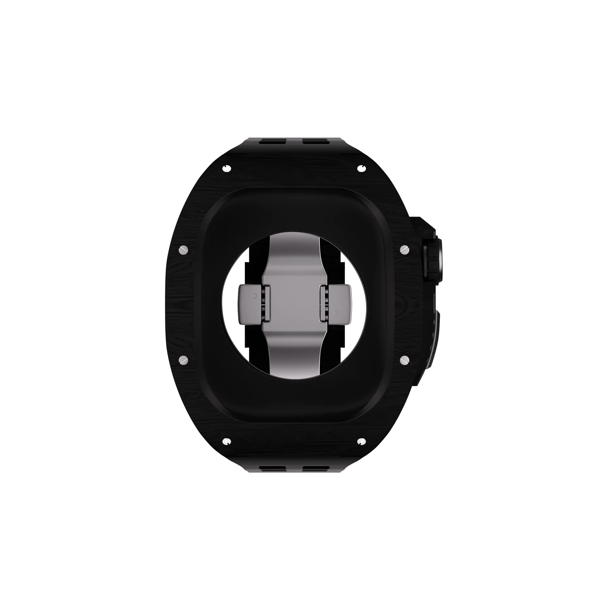 Reqior Apple Watch 45mm Polymer Hülle mit integriertem Gummi-Armband (Ruß)