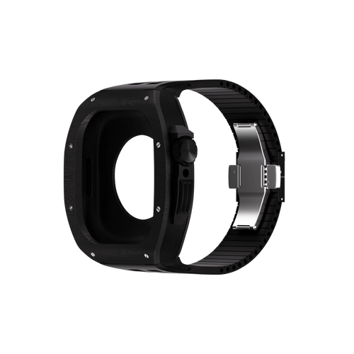 Reqior Apple Watch 45mm Polymer Hülle mit integriertem Gummi-Armband (Ruß)