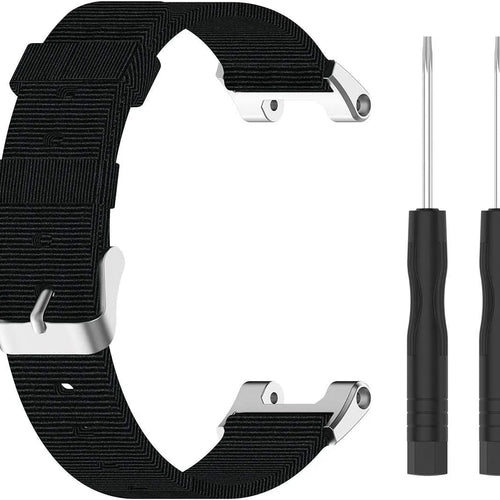 Nylon Canvas Strap, black, laid flat, separate parts, direct top view