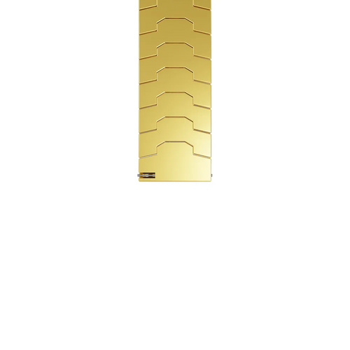 Steel Iron Strap, gold, laid flat, separate parts, direct top view